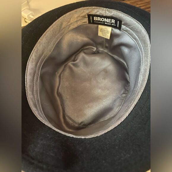Broner Wool Blend Fedora Hat Black M - Picture 4 of 6